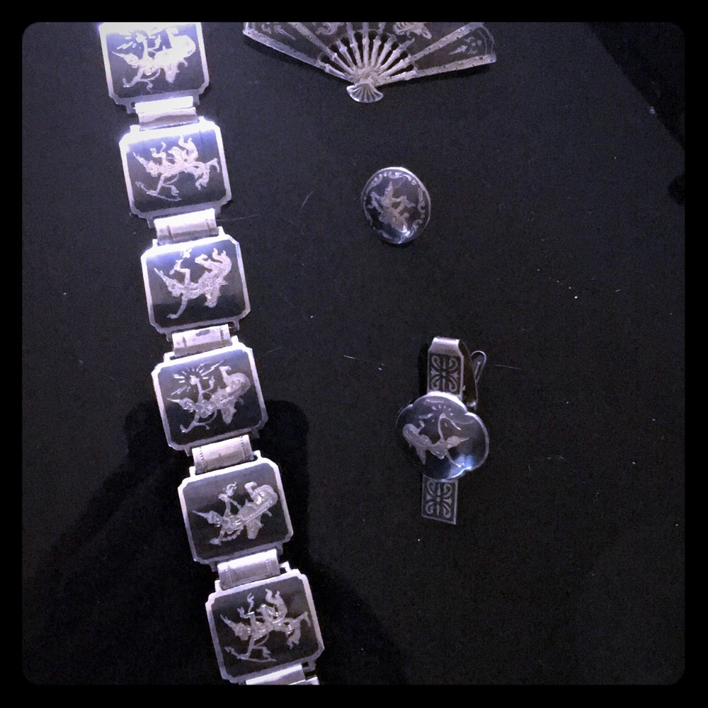 Siam Sterling Silver Dancing Thai Goddess Lot